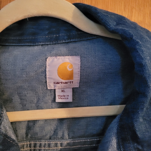Carhartt Blue Denim Jacket Men’s XL | Classic Workwear Jean Jacket - Picture 3 of 4
